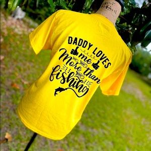 Youth Shirt Daddy Loves Me More Than Fishing